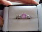 18ct White Gold, Pink Sapphire and Diamond Ring